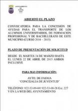 ABIERTO EL PLAZO DE AYUDAS PARA EL TRASPORTE